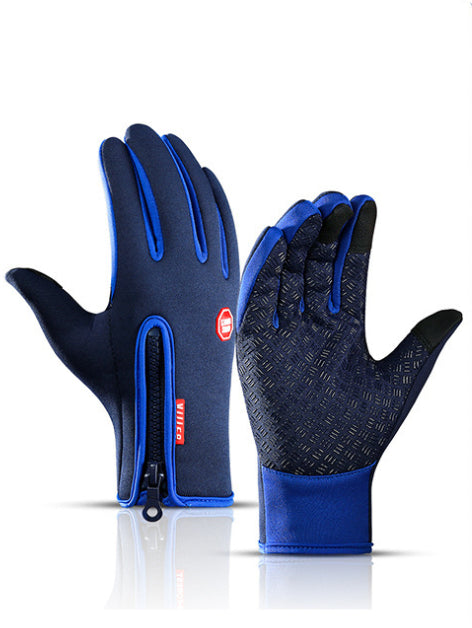 Heated Winter Waterproof Gloves — Blue / L
