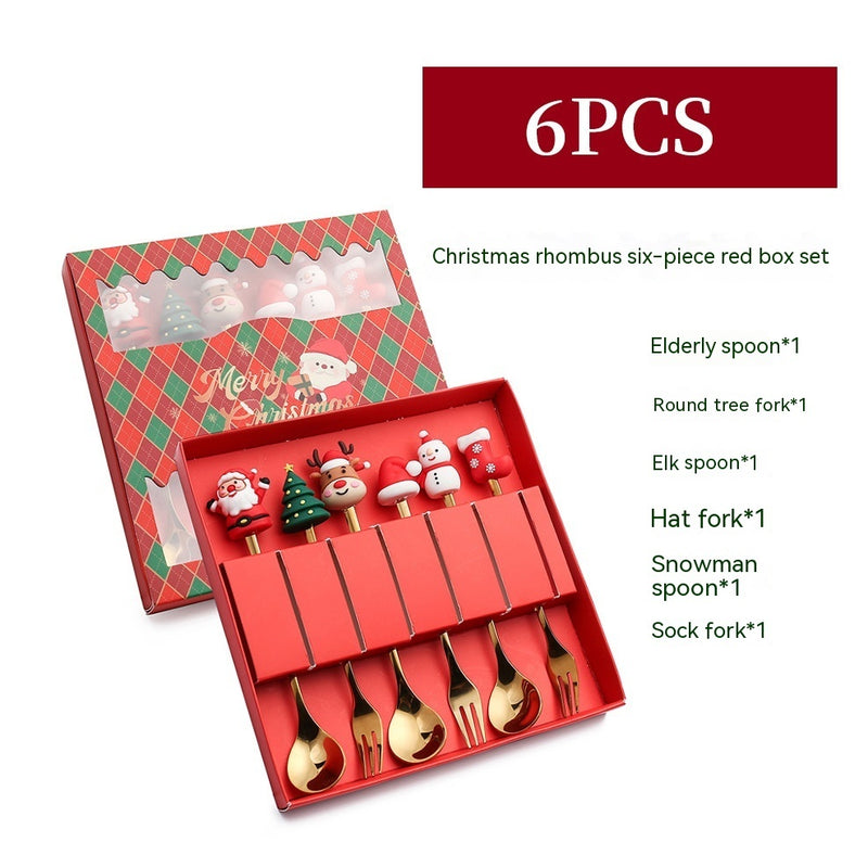 Christmas Spoon Gift Set — Style F / 6-Piece / Red Box
