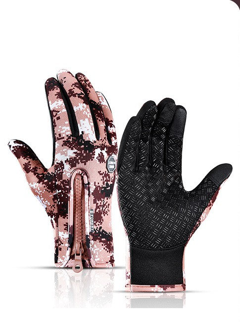 Heated Winter Waterproof Gloves — Coffee color / L