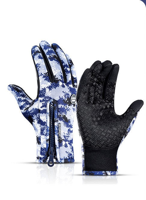 Heated Winter Waterproof Gloves — A Blue / L