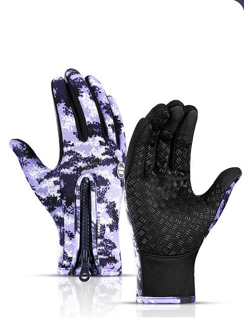 Heated Winter Waterproof Gloves — A Purple / L