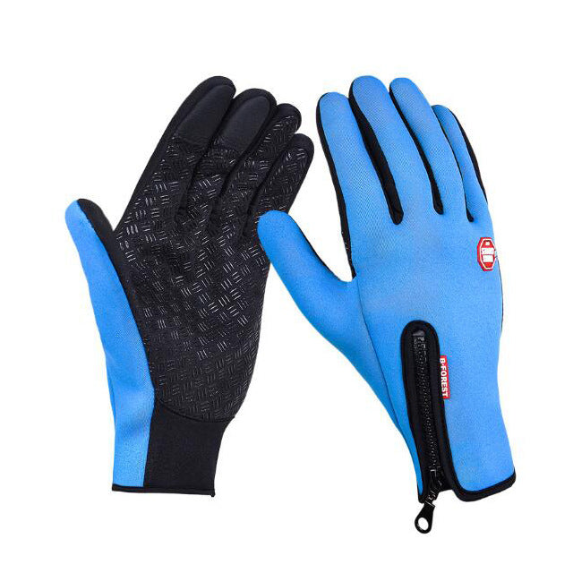 Heated Winter Waterproof Gloves — Sky blue / L