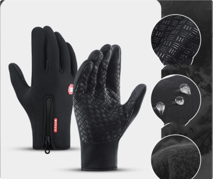 Heated Winter Waterproof Gloves — Black / L